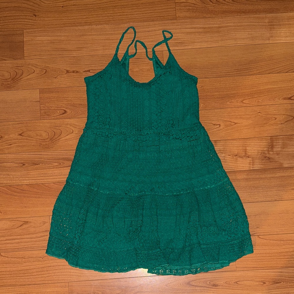 Green Spaghetti Strap Dress